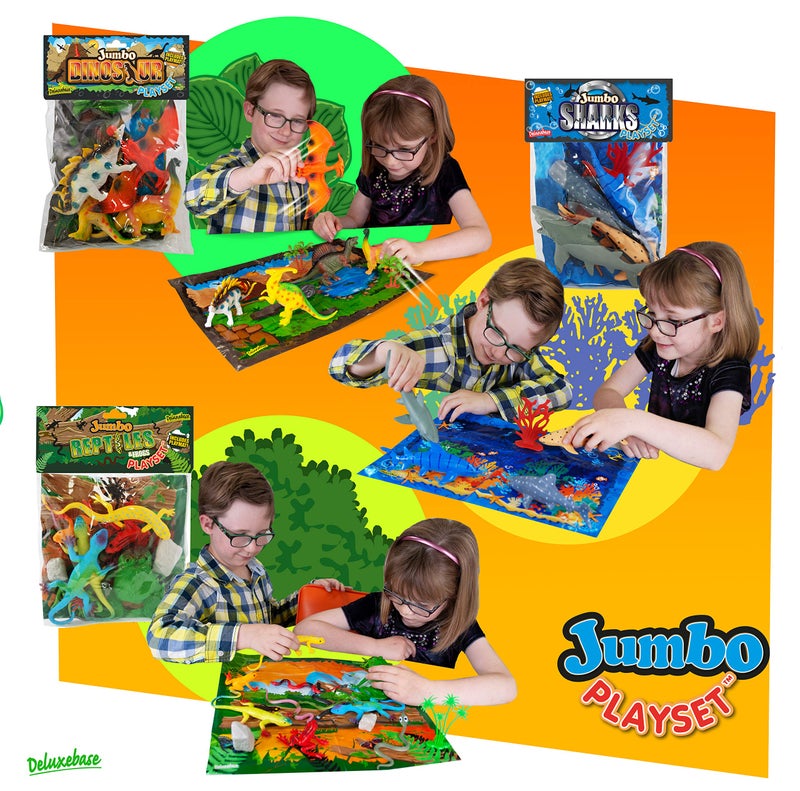 Deluxebase Jumbo Playset - Farm Animal Figurines from 10-Piece Large Farmyard Figurine Toy Set Including Cow, Pig, Dog, Donkey, Goat and Chicken. Great Kids Toys, Gifts and Party Favors. - Image 5